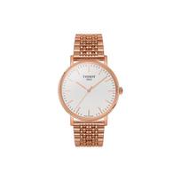 TISSOT Meishi Collection kvarcinis mechanizmas, vyriškas laikrodis, 38 mm balto ciferblato, nerūdijančio plieno korpusas, T109.410.33.031.00 Rose Gold Strap