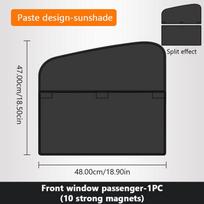 SEAMETAL Magnetinis automobilio lango saulės skydelis Nuimamas sujungiamas šoninio lango užuolaida Automobilio stiklo apsaugos nuo saulės užuolaida 1pc front window driver juoda