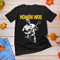 Vintažinis Howlin' Wolf Dainininkas Medvilninis Juodas Visų Dydžių Unisex Marškinėliai TR290 Unisex Marškinėliai S