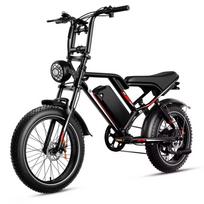 2025 m. elektrinis dviratis S8 2000W dvigubas variklis 48V 25AH 20 colių plačios padangos, priekinė ir galinė amortizacija, suaugusiųjų elektrinis dviratis su pedalais. 1000W-48V-17.5AH juoda