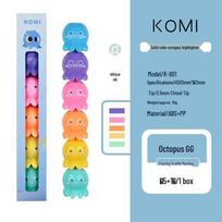 He Mu Aštuonkojo Highlighter rinkinys: Mielos, spalvingos animacinių filmukų žymekliai studentams ir dienoraščiui. Chisel Tip