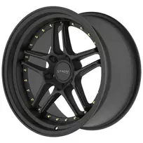 R18X9.5J 5X114.3 ET15 CB 73.1 Full Satin Black w/ Gold Rivets