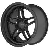 R18X9.5J 5X120 ET15 CB 72.6 Full Satin Black w/ Black Rivets