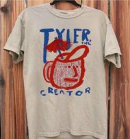 Tyler The Creator rap tour concert short sleeve sand color shirt S-5XL Unisex T-Shirt XXXXL gray