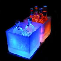Ledo kibiras, su spalvą keičiančiu LED, dvigubo sluoksnio, alui