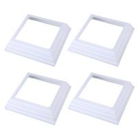 Plastikinis stulpo sijonas 4x4 colio baltas pagrindo dangtelis Verandos denio stulpų apvalkalams Patvarumas Lauko įvorės apdailos atrama (4 vnt) 1