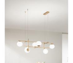 Ondaluce - Pakabinama liustra JEWEL 6xE14/10W/230V auksinė/balta