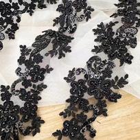 1 Yard Embroidery Lace Fabric Appliques For Wedding Dresses Rhinestone 6CM Wide 1Yard