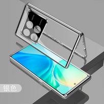 360 laipsnių pilnas dėklas Xiaomi POCO X6 Pro 5G telefonui, dvipusė magnetinė adsorbcija, metalinis grūdinto stiklo apsauginis dangtelis, buferis For POCO X6 Pro juoda