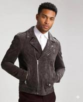 Grey Men's Handmade Fit Jacket Biker Genuine Suede Lambskin Leather Motorcycle S pilka