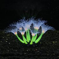 Fluorescencinis dirbtinis koralas saulėgrąžos augalas akvariumui dekoratyvinis žuvų bakelio papuošalas, saugus žuvims, realistiškas povandeninis dekoras rožinė