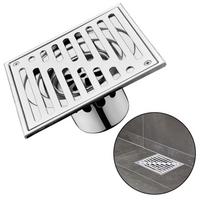 Tvirtas lauko kiemo grindų latakas, nuimamos plieninės grotelės su tvirta konstrukcija įvairioms reikmėms 110x110mm