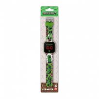 MINECRAFT LED laikrodis su silikonine apyranke „Creeper“