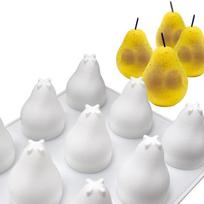 8 ertmės kriaušės formos 3D silikoninė kepimo forma pyragams, putėsiams, triufeliams, rudiesiems pyragams (brownies) - silikoninis konditerijos įrankis, formelės pyragams