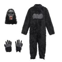 Vaikams Berniukams Mergaitėms Gyvūnai King Kong Gorila Kombinezonas Kepurės Rinkinys Helovinas Vaidmenų Žaidimas Persirengimo Cosplay Kostiumas S juoda