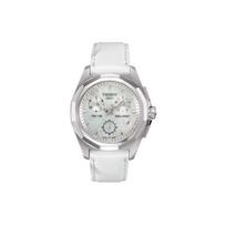 TISSOT PRC100 Kvarcinis Mechanizmas Moteriškas Laikrodis 33mm Baltas Ciferblatas Nerūdijančio Plieno Dėklas Odinė Apyrankė T008.217.16.111.00 White Dial