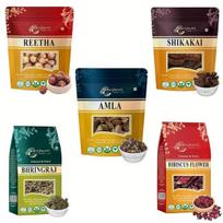 BrijBooti Reetha Amla Shikakai Bhringraj Hibiskas (Žalia forma) Plaukams 500 g (Po 100g kiekvienas), natūralus (BMPL-1105)