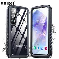 IP68 vandeniui atsparus dėklas, skirtas „Samsung Galaxy A56 A35 A15 A17 A55 S25 FE S26 Ultra S24“ smūgiams atsparus sertifikuotas viso kūno apsauginis dangtelis Samsung S23 juoda