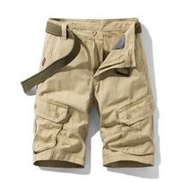 Men's Summer Fashion Retro Light Luxury Multi-pocket Tooling Shorts 38 juoda