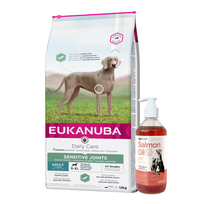 EUKANUBA Daily Care Sensitive Joints 12kg + LAB V Lašišų aliejus šunims ir katėms 500ml