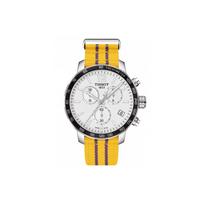 TISSOT Time Jog Kolekcija Kvarcinis Mechanizmas Vyriški Laikrodžiai Laikrodis 42mm Baltas Ciferblatas Nerūdijančio Plieno Korpusas Nailoninis Dirželis T095.417.17.037.05 Purple/Gold Strap