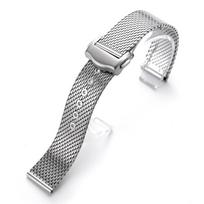 20mm for Omega Seamaster Stainless Steel Strap Flat Interface Mesh Watch Band Business for Men's Fashion Quick Release Watchband 20mm sidabras