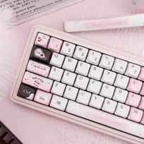 Rožinio šokolado tema klavišų gaubtelių rinkinys PBT sublimacija Klaviatūros gaubteliai Pritaikyti FOA Cherry profilio klavišų gaubteliai mechaninei klaviatūrai
