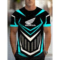 Honda Quick Dry Racing vyriški marškinėliai su geometriniu raštu, motociklininko sportinė apranga, trumparankoviai, lengvi, lauko T-shirt S