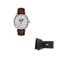 TISSOT Le Locle Collection Mechanical Movement Men's Watches Watch White Dial Leather Strap T006.407.16.033.01- White Gift Box Set