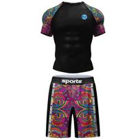 Vyriški 3D spausdinti sportiniai komplektai su šortais Jiu Jitsu imtynėms, vėsūs bėgimo ir sporto salės drabužiai, vasaros vyriškas 2 dalių komplektas, vyriški marškinėliai S