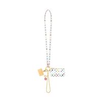 Louis Vuitton x Takashi Murakami balta trispalvė klasikinė monograminė drobė su odiniu apvadu telefono dirželiu moterims, stiliaus balta spalva One Size-Box(Basic Set+Box) balta