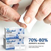 100 vnt Nešiojami alkoholio paruošimo pagalvėlės Antiseptiniai sterilizavimo tamponai servetėlės ​​valiklis 70–80 % alkoholio 100 pieces/box