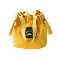 Ladies Messenger Bag  Canvas Bag Cloth Bag Cute Portable Bucket Bags raudona