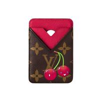LOUIS VUITTON x Takashi Murakami Bendradarbiavimo Magnetinių Vyšnių Serijos Spausdintas Raštas Monogramos Dengtas Drobės Kortelių Laikiklis Moteriškas Rudas Gift Box Set (Basic Set + Original Box) ruda