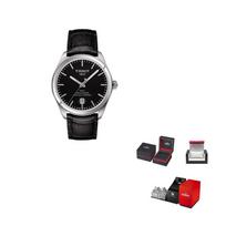 TISSOT PR100 Kolekcija Kvarcinis Mechanizmas Vyriški Laikrodžiai Laikrodis 39mm Juodas Ciferblatas Nerūdijančio Plieno Dėklas Odinė Apyrankė T101.451.16.051.00 Regular Watch Box