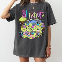 Slipknot animacinis grafinis marškinėlis, juokingas metalo grupės parodijos marškinėlis, unisex marškinėlis M