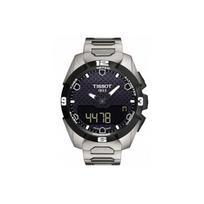 TISSOT T Touch Saulės energija varomas Kvarcinis Mechanizmas Vyriški Laikrodžiai Laikrodis 45mm Juodas Ciferblatas Titano Laikrodžio Korpusas T091.420.44.051.00 Black Dial