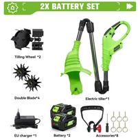 ONEGREEN 2IN1 Elektrinis kultivatorius Vejapjovė Rototiller Dirvos apdirbimui Skarifikatoriaus įrankis Makita 18V baterijos kaiščiui 2 Battery