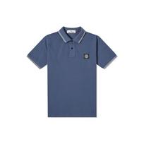 Stone Island Ss21 Logo Micro Badge Cotton Casual Short Sleeve Polo Shirt Men Polo Shirts Blue 101522S18-V0024 S