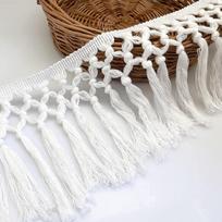 1 Jardo 14 cm pločio kutų apdaila Medvilniniai kutai Boho makramė kutų juostelė „Pasidaryk pats“ amatininkystei Namų tekstilė Užuolaidų siuvimo reikmenys 1 Yard