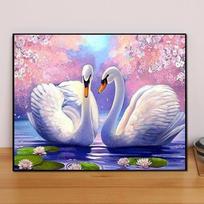 Viso gręžimo deimantinis siuvinėjimas gulbė 5D deimantinis dažymas Mozaikinis kryžminio dygsnio rinkinys Namų dekoras Deimantinis dažymas Full Round 30x40cm