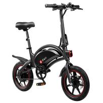 Elektrinis dviratis sulankstomas DYU D3F 250W variklis priekiniai ir galiniai diskiniai stabdžiai 36V 10AH LCD ekranas didžiausias nuotolis 40Km juodas No Throttle juoda