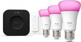 Hue Starter set, LED bulbs E27 8.1W A60 1100lm White and Colour Ambiance 3pcs. + dimmer switch + Hue Bridge Pro 929003853503 | 8720169374508