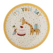 Geltonos spalvos/kreminės spalvos iš akmens masės vaikiška lėkštė ø 16 cm Celebrate – Bloomingville Mini