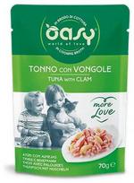 Maisto produktai - Oasy More Love Tuna with Clam šlapias maistas 70g be glitimo