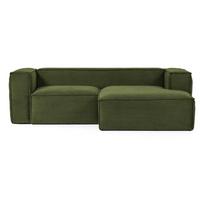 Žalia velvetinė kampinė sofa (dešinysis kampas) Blok - Kave Home