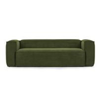 Tamsiai žalia aksominė sofa Kave Home Blok