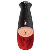 PDX Elite Fuck-O-Mat Pro XL - stimuliacinis siurbimo vibruojantis masturbatorius (juodas)