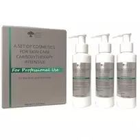 GREEN PHARM COSMETICS_SET Karboksiterapija Intensyvus veido pilingas 120 ml + aktyvatorius 150 ml + raminantis veido gelis 150 ml