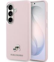 Rožinis dėklas Samsung Galaxy S26 telefonui "Karl Lagerfeld Grained PU Leather K&CH Heads Magnetic Case"